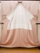 Photo2: N0130W Vintage Japanese women Pale Grayish Pink IROMUJI plain colored / Silk.    (Grade C) (2)