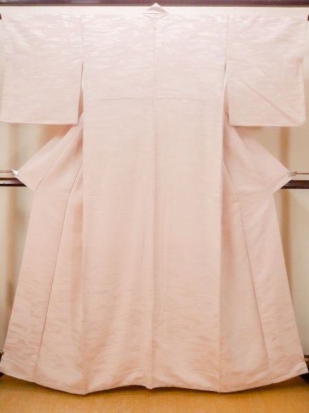 Photo1: N0130Z Vintage Japanese women Pale Light Pink IROMUJI plain colored / Silk.    (Grade C) (1)