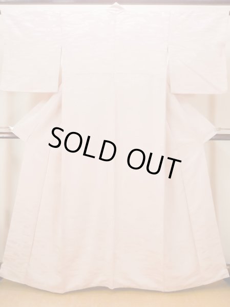 Photo1: N0130Z Vintage Japanese women Pale Light Pink IROMUJI plain colored / Silk.    (Grade C) (1)