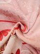 Photo13: N0131B Antique Japanese women Pale Light Pink Kids / Silk. Wave, Base embossed woven pattern : Jamanese ball  (Grade D) (13)