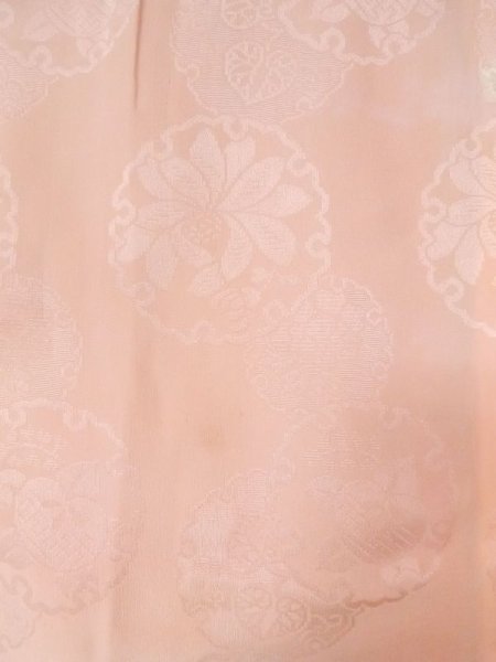 Photo4: N0131C Antique Japanese women Pale  Pink Kids / Silk. TACHIBANA orange, Nagajuban for Kids. It is padded with cotton at hem.  (Grade C) (4)