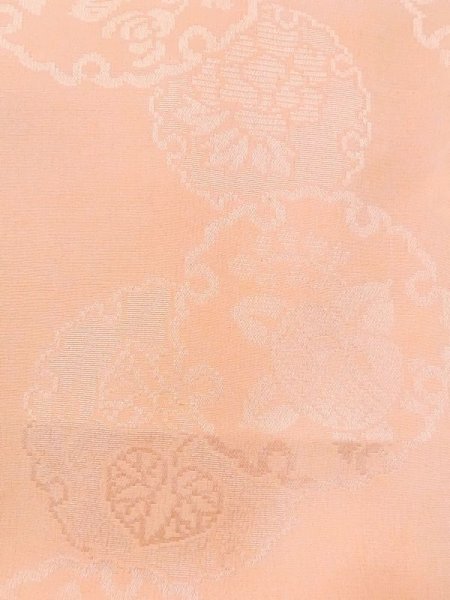 Photo7: N0131C Antique Japanese women Pale  Pink Kids / Silk. TACHIBANA orange, Nagajuban for Kids. It is padded with cotton at hem.  (Grade C) (7)