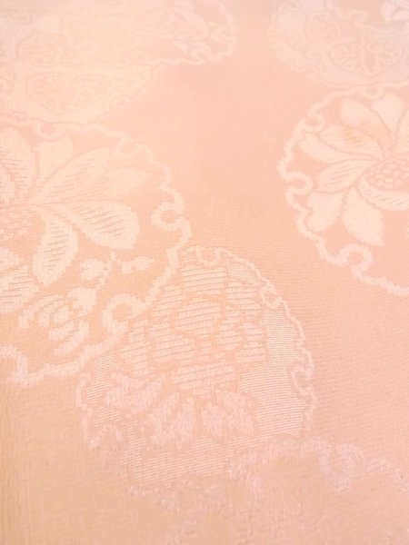 Photo9: N0131C Antique Japanese women Pale  Pink Kids / Silk. TACHIBANA orange, Nagajuban for Kids. It is padded with cotton at hem.  (Grade C) (9)