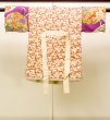 Photo2: N0209A Antique Japanese women   Ivory Kids / Silk. SAKURA cherry blossom, It is padded.  (Grade C) (2)