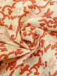 Photo13: N0209A Antique Japanese women   Ivory Kids / Silk. SAKURA cherry blossom, It is padded.  (Grade C) (13)