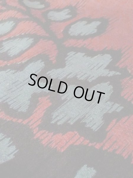 Photo8: N0209D Antique Japanese women  Dark Dark Red HAORI short jacket / Silk. KIRI paulownia,   (Grade D) (8)