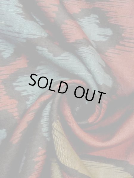 Photo9: N0209D Antique Japanese women  Dark Dark Red HAORI short jacket / Silk. KIRI paulownia,   (Grade D) (9)