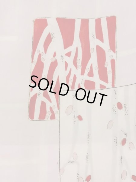 Photo11: N0209D Antique Japanese women  Dark Dark Red HAORI short jacket / Silk. KIRI paulownia,   (Grade D) (11)