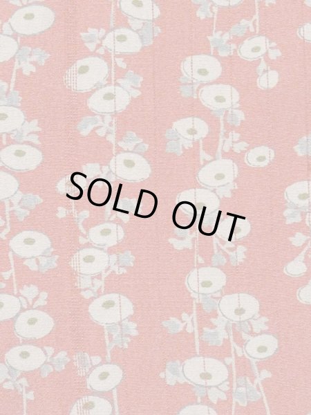 Photo6: N0209E Vintage Japanese women  Pale Vermilion HAORI short jacket / Silk. Stripes   (Grade B) (6)