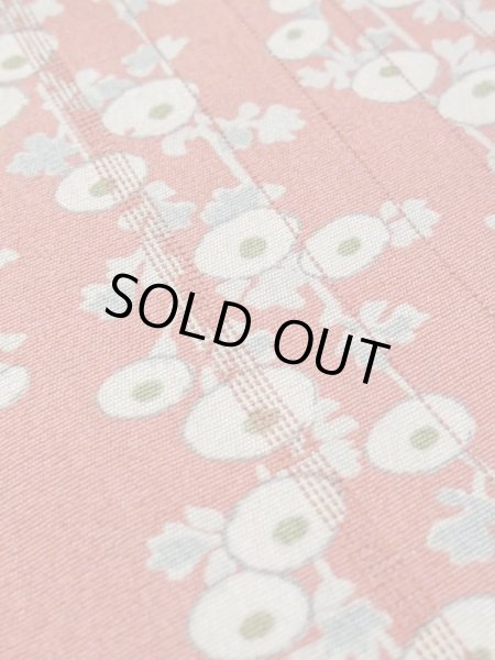 Photo8: N0209E Vintage Japanese women  Pale Vermilion HAORI short jacket / Silk. Stripes   (Grade B) (8)