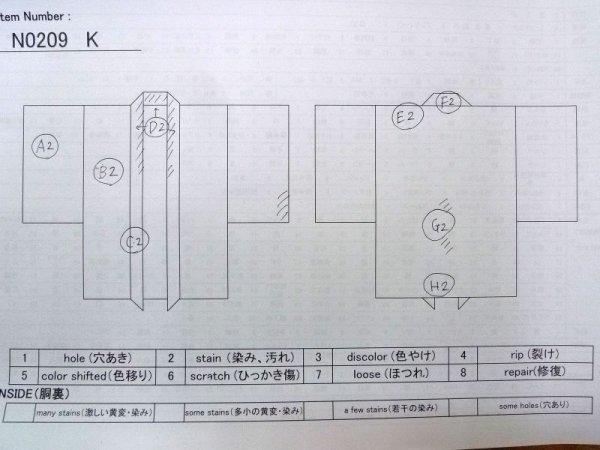 Photo13: N0209K Vintage Japanese women  Pale Brown HAORI short jacket / Silk. Abstract pattern   (Grade C) (13)