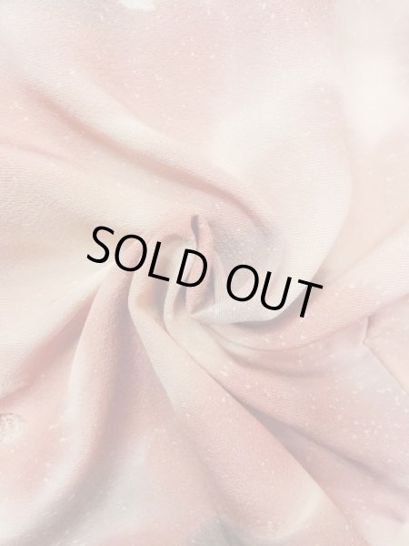 Photo12: N0209M Vintage Japanese women Pale Grayish Pink HAORI short jacket / Silk. Flower,   (Grade B) (12)