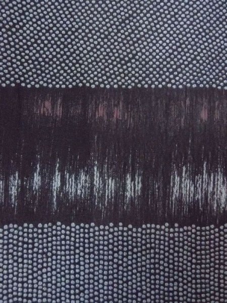 Photo5: N0209N Vintage Japanese women   Black HAORI short jacket / Silk. Dot,   (Grade D) (5)