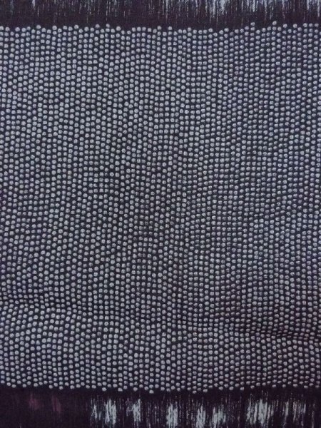 Photo7: N0209N Vintage Japanese women   Black HAORI short jacket / Silk. Dot,   (Grade D) (7)