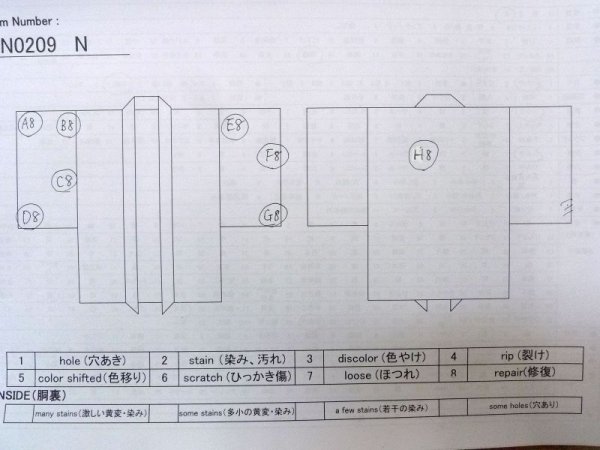 Photo13: N0209N Vintage Japanese women   Black HAORI short jacket / Silk. Dot,   (Grade D) (13)