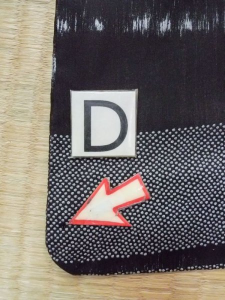 Photo17: N0209N Vintage Japanese women   Black HAORI short jacket / Silk. Dot,   (Grade D) (17)