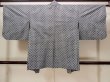 Photo2: Mint N0209O Vintage Japanese women   Gray HAORI short jacket / Silk. Geometrical pattern,   (Grade A) (2)