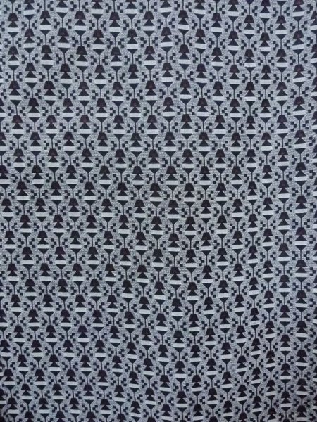 Photo4: Mint N0209O Vintage Japanese women   Gray HAORI short jacket / Silk. Geometrical pattern,   (Grade A) (4)