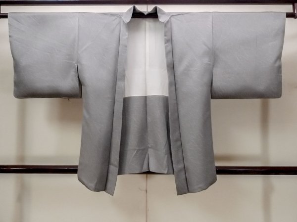 Photo1: Mint N0209P Vintage Japanese women   Gray HAORI short jacket / Silk. Abstract pattern   (Grade A) (1)