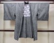 Photo1: N0209Q Vintage Japanese women   Gray HAORI short jacket / Silk. Abstract pattern   (Grade B) (1)