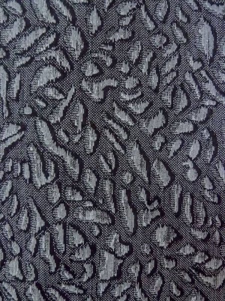 Photo6: N0209Q Vintage Japanese women   Gray HAORI short jacket / Silk. Abstract pattern   (Grade B) (6)