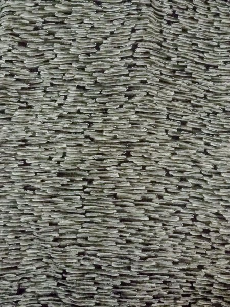 Photo3: N0209S Vintage Japanese women   Black HAORI short jacket / Silk. Abstract pattern   (Grade B) (3)