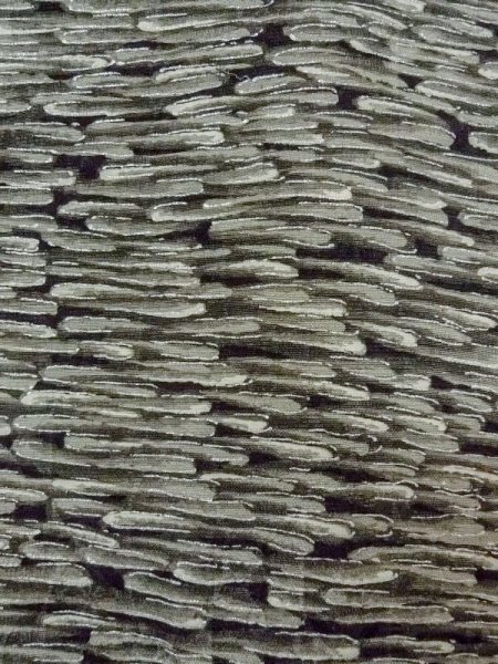 Photo5: N0209S Vintage Japanese women   Black HAORI short jacket / Silk. Abstract pattern   (Grade B) (5)