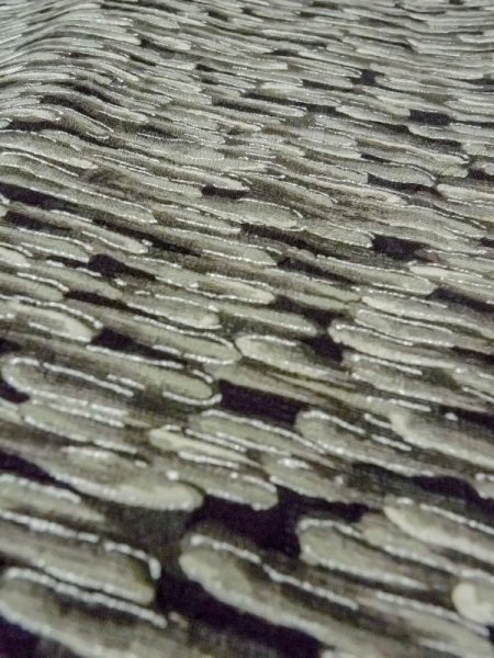 Photo9: N0209S Vintage Japanese women   Black HAORI short jacket / Silk. Abstract pattern   (Grade B) (9)