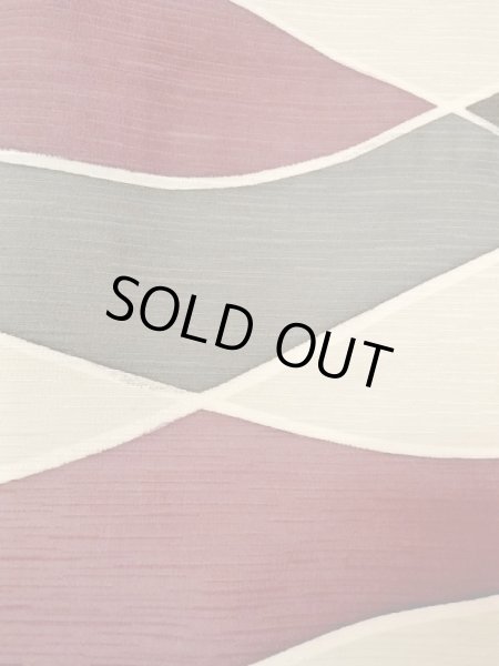 Photo5: N0209T Vintage Japanese women   Off White HAORI short jacket / Silk. Geometrical pattern,   (Grade C) (5)