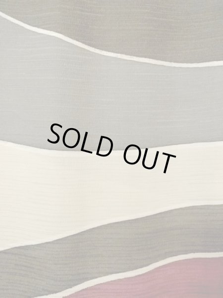 Photo7: N0209T Vintage Japanese women   Off White HAORI short jacket / Silk. Geometrical pattern,   (Grade C) (7)