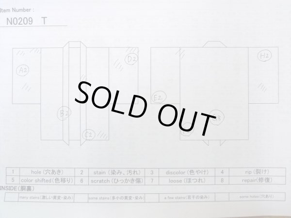 Photo13: N0209T Vintage Japanese women   Off White HAORI short jacket / Silk. Geometrical pattern,   (Grade C) (13)