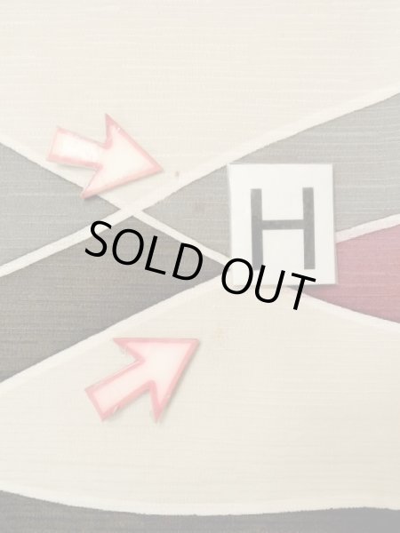 Photo21: N0209T Vintage Japanese women   Off White HAORI short jacket / Silk. Geometrical pattern,   (Grade C) (21)