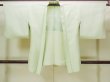 Photo1: N0209U Vintage Japanese women  Pale Yellowish Green HAORI short jacket / Silk.    (Grade C) (1)