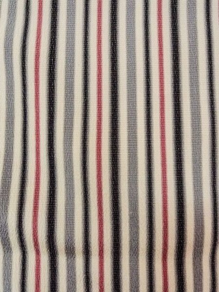 Photo5: N0209V Vintage Japanese women   Off White HAORI short jacket / Silk. Stripes   (Grade C) (5)