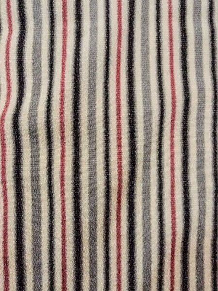 Photo6: N0209V Vintage Japanese women   Off White HAORI short jacket / Silk. Stripes   (Grade C) (6)