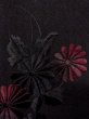 Photo5: N0209W Vintage Japanese women   Black HAORI short jacket / Silk. Chrysanthemum,   (Grade B) (5)