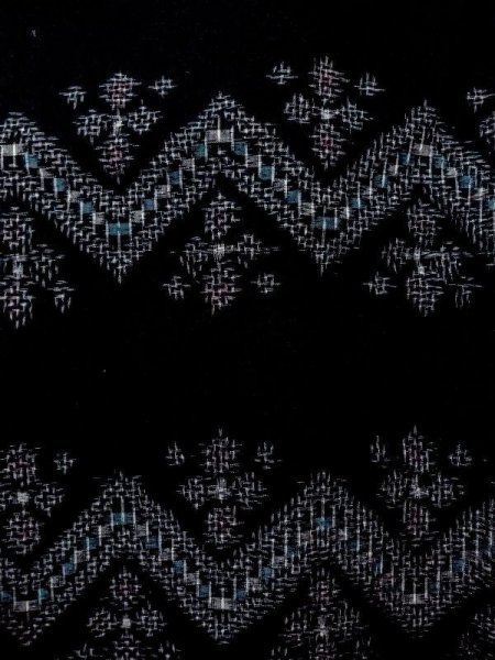 Photo4: N0209X Vintage Japanese women   Black HAORI short jacket / Silk. Flower,   (Grade B) (4)