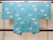 Photo2: N0209Y Vintage Japanese women   Light Blue HAORI short jacket / Silk. Flower,   (Grade C) (2)