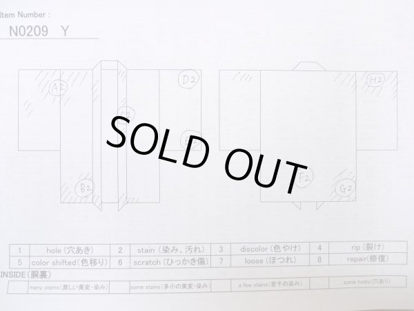 Photo13: N0209Y Vintage Japanese women   Light Blue HAORI short jacket / Silk. Flower,   (Grade C) (13)