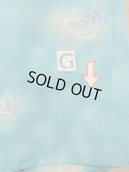 Photo20: N0209Y Vintage Japanese women   Light Blue HAORI short jacket / Silk. Flower,   (Grade C) (20)