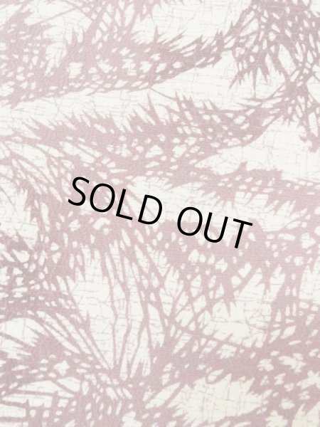 Photo7: N0210A Vintage Japanese women   Off White HAORI short jacket / Silk. Leaf,   (Grade C) (7)