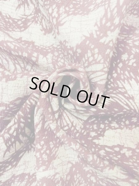 Photo11: N0210A Vintage Japanese women   Off White HAORI short jacket / Silk. Leaf,   (Grade C) (11)