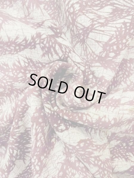 Photo12: N0210A Vintage Japanese women   Off White HAORI short jacket / Silk. Leaf,   (Grade C) (12)