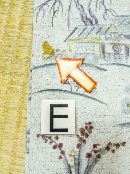 Photo18: N0210C Vintage Japanese women Pale Greenish Light Blue HAORI short jacket / Silk. MOMIJI maple leaf,   (Grade C) (18)