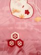 Photo4: N0210D Antique Japanese women  Shiny Pink HAORI short jacket / Silk. UME plum bloom,   (Grade B) (4)