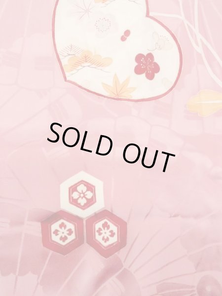 Photo4: N0210D Antique Japanese women  Shiny Pink HAORI short jacket / Silk. UME plum bloom,   (Grade B) (4)