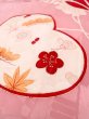 Photo10: N0210D Antique Japanese women  Shiny Pink HAORI short jacket / Silk. UME plum bloom,   (Grade B) (10)