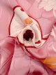 Photo11: N0210D Antique Japanese women  Shiny Pink HAORI short jacket / Silk. UME plum bloom,   (Grade B) (11)