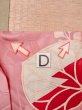 Photo17: N0210D Antique Japanese women  Shiny Pink HAORI short jacket / Silk. UME plum bloom,   (Grade B) (17)