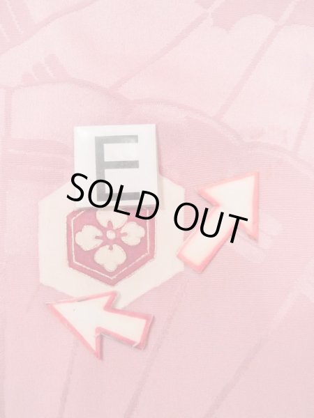 Photo18: N0210D Antique Japanese women  Shiny Pink HAORI short jacket / Silk. UME plum bloom,   (Grade B) (18)